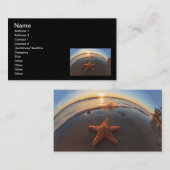Starfish op strand bij zonsondergang visitekaartje (Voorkant / Achterkant)