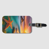 Starfish op strand op Dawn Bagagelabel (Voorkant (horizontaal))