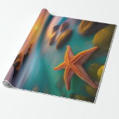 Starfish op strand op Dawn Cadeaupapier (Uitgerold)