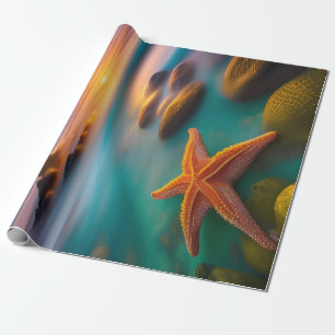 Starfish op strand op Dawn Cadeaupapier