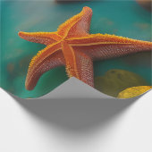 Starfish op strand op Dawn Cadeaupapier (Hoek)