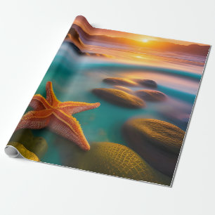 Starfish op strand op Dawn Cadeaupapier