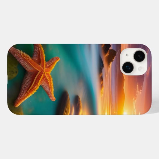 Starfish op strand op Dawn Case-Mate iPhone Case (Achterkant (horizontaal))