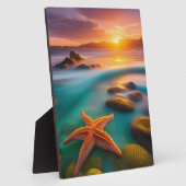 Starfish op strand op Dawn Fotoplaat (Zijkant)