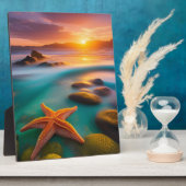 Starfish op strand op Dawn Fotoplaat (Zijkant)