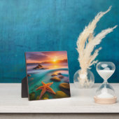 Starfish op strand op Dawn Fotoplaat (Insitu)