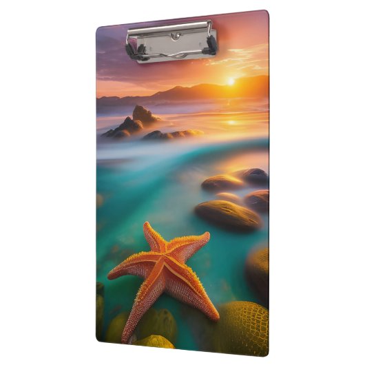 Starfish op strand op Dawn Klembord (Links)