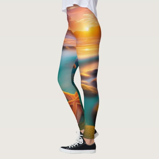 Starfish op strand op Dawn Leggings (Links)