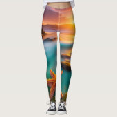 Starfish op strand op Dawn Leggings (Voorkant)
