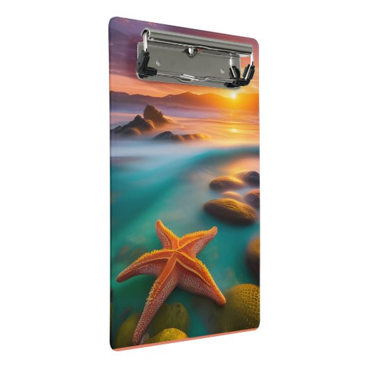 Starfish op strand op Dawn Mini Klembord (Schuin)