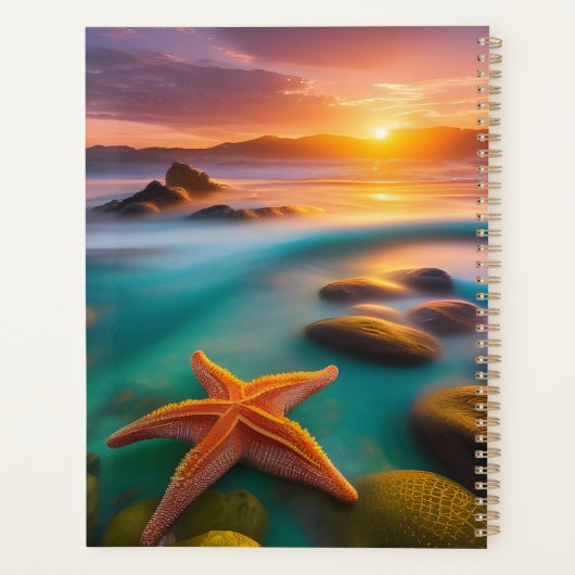 Starfish op strand op Dawn Planner (Achterkant)
