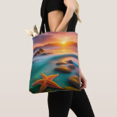 Starfish op strand op Dawn Tote Bag (Dichtbij)
