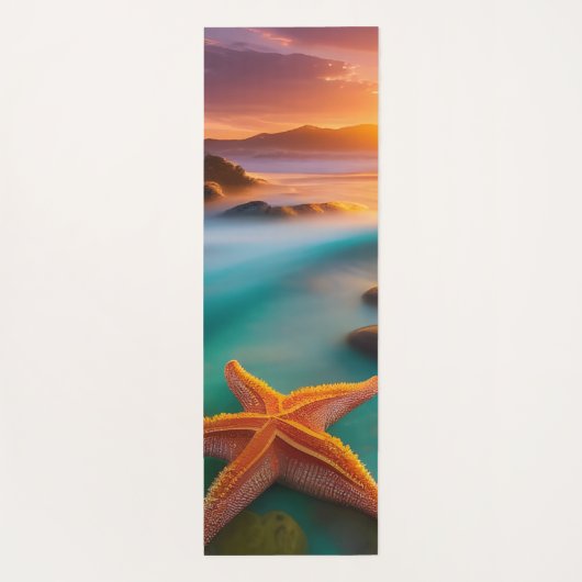 Starfish op strand op Dawn Yogamat (Achterkant)