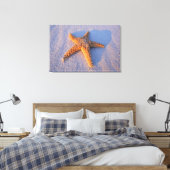 Starfish op witte zand canvas afdruk (Insitu (Slaapkamer))