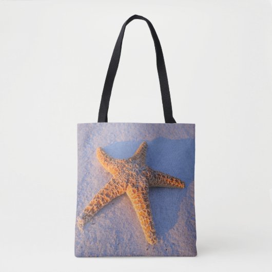 Starfish op witte zand tote bag (Voorkant)