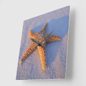 Starfish op witte zand vierkante klok (Hoek)