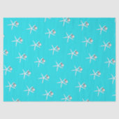 Starfish Ornament Aqua Beach Kerstmis gevlekt Tissuepapier (Voorkant)