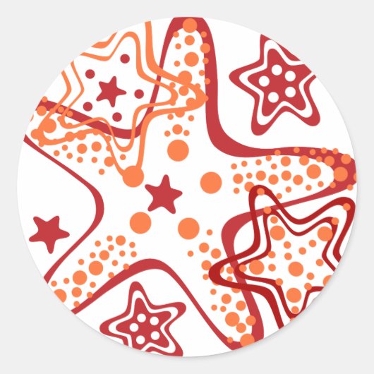 Starfish ornament ronde sticker (Voorkant)