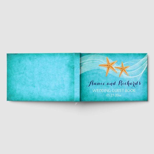 Starfish paar strand bruiloft gastenboek (Volledig)