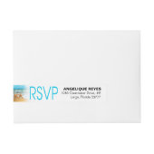 Starfish paar strand bruiloft RSVP Omwikkelbaar Adreslabel (Voorkant)