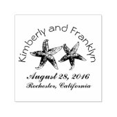 Starfish paar strand bruiloft  zelfinktende stempel (Design)