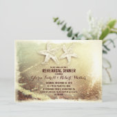 Starfish paar & zee foam strand repetitie diner kaart (Staand voorkant)