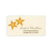 Starfish paar zomer strand bruiloft etiket (Voorkant)