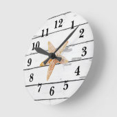 Starfish Painting Beach Shiplap Rustic Decor Ronde Klok (Hoek)
