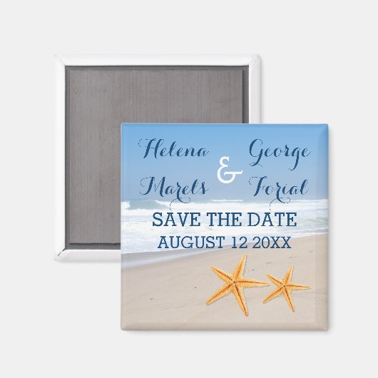 Starfish pair moderne strandbruiloft Bespaar de da Magneet (Voorkant / Achterkant)