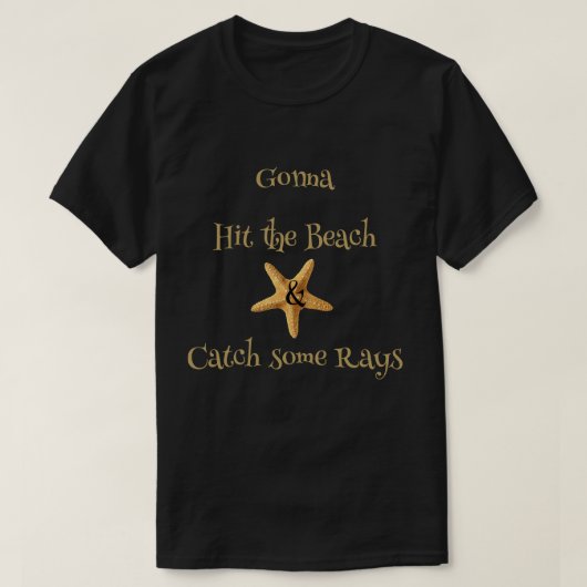 Starfish pakt de strand aan en vangt enkele strale t-shirt (Design voorkant)