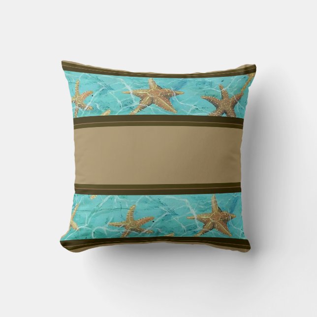 Starfish Paradise Designer Sierkussen 16 x 16 inch (Voorkant)