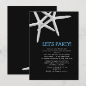 Starfish Party Fun rehearsal Dinner Invitation Kaart (Voorkant / Achterkant)