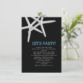 Starfish Party Fun rehearsal Dinner Invitation Kaart (Staand voorkant)