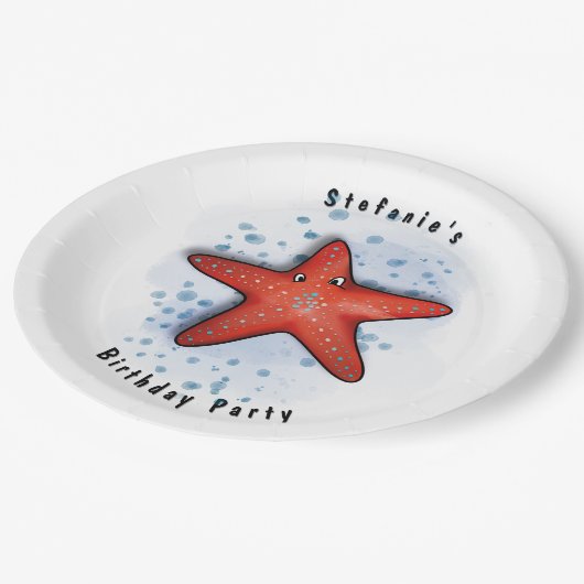 Starfish Party Papieren Bordje (Gekanteld)