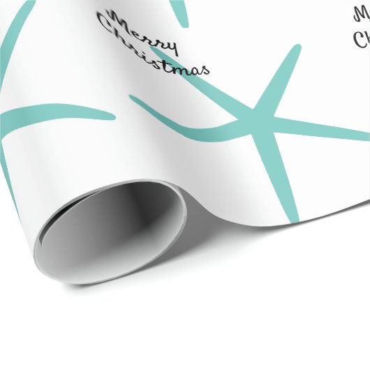 Starfish Patronen Blauwgroen strand Cadeaupapier (Rol Hoek)