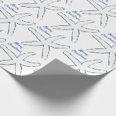 Starfish Patronen Blue White Beach Merry kerst Cadeaupapier (Hoek)