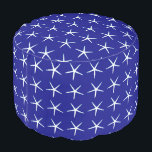 Starfish Patronen marineblauw Nautical Beach decor Poef<br><div class="desc">Gedrukt met schattige zeesterpatronen in een solide blauwe achtergrond! U kunt de achtergrondkleur wijzigen zoals u wilt.</div>