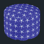 Starfish Patronen marineblauw Nautical Beach decor Poef<br><div class="desc">Gedrukt met schattige zeesterpatronen in een solide blauwe achtergrond! U kunt de achtergrondkleur wijzigen zoals u wilt.</div>