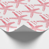 Starfish Patronen Red White Merry kerstak Cadeaupapier (Hoek)