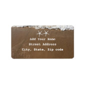 Starfish Patronen Sandy Beach Nautical Weddenschap Etiket (Voorkant)