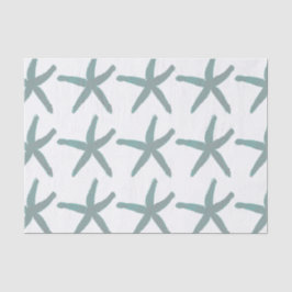 Starfish Pattern Beach Blauwgroen Blauw Grijs Wit  Tissuepapier