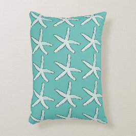 Starfish Pattern Beach Coastal Blauwgroen Blue Sty Accent Kussen