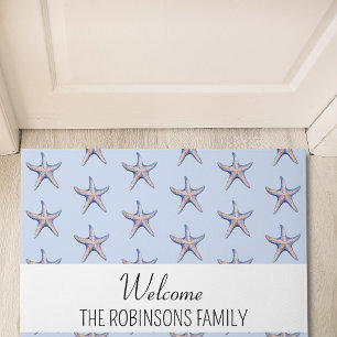 Starfish Pattern Beach House Aangepaste familienaa Deurmat