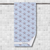 Starfish Pattern Beach House Aangepaste naam Badhanddoek