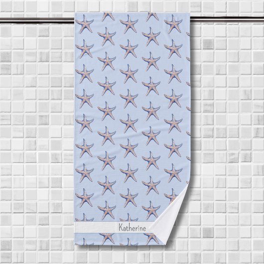Starfish Pattern Beach House Aangepaste naam Badhanddoek