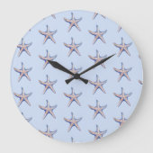 Starfish Pattern Beach House Marine Grote Klok (Voorkant)