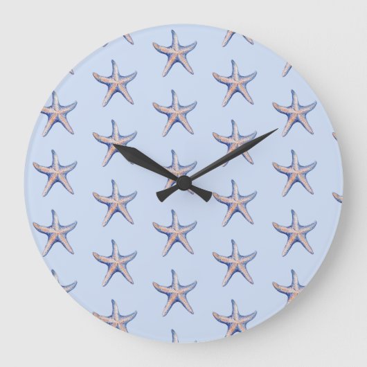 Starfish Pattern Beach House Marine Grote Klok (Voorkant)