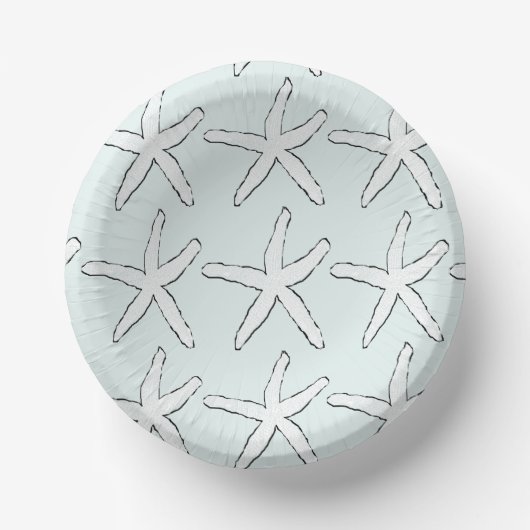 Starfish Pattern Beach Light Blauwgroen White Occa Papieren Kommen (Voorkant)