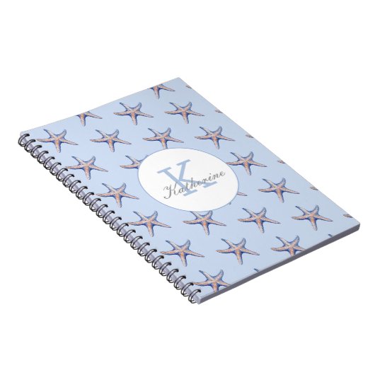 Starfish Pattern Beach Marine Custom Name  Notitieboek (Rechterzijde)