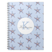 Starfish Pattern Beach Marine Custom Name  Notitieboek (Voorkant)